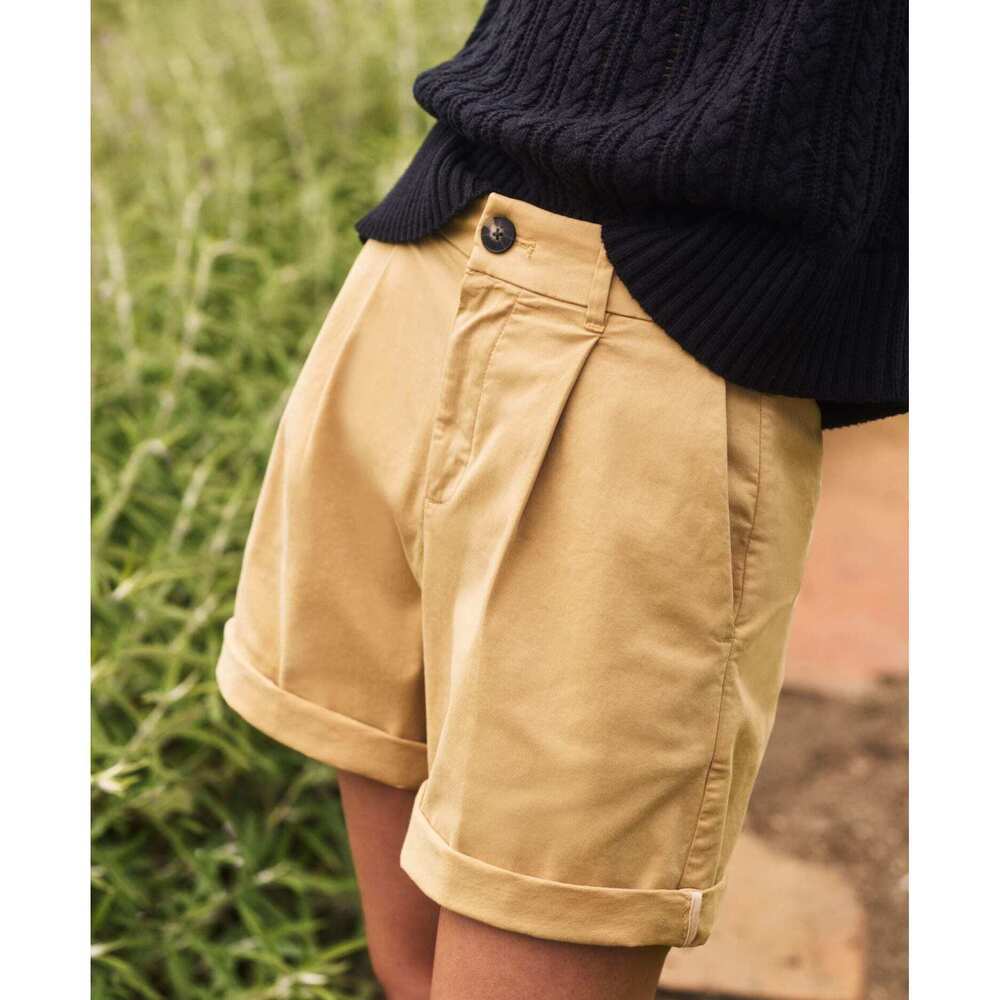 Everlane Women's Pleated Chino Short in Classic Khaki, Size 16 new condition